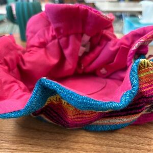 Pink and Multicolor Jewelry Bag